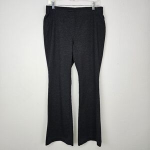 Chico's Pants Gray Pull On Flare Leg Highrise Stretch Ponte Knit Sz 8/M Comfort